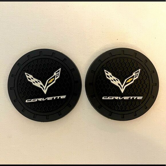 Corvette Car Cup Holder Coasters set of 2 NWT - Picture 7 of 10